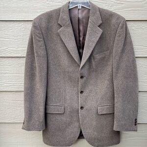 Pure Cashmere Lanificio Del Casentino Sport Coat Blazer Men 42L Brown‎ Italy 44”